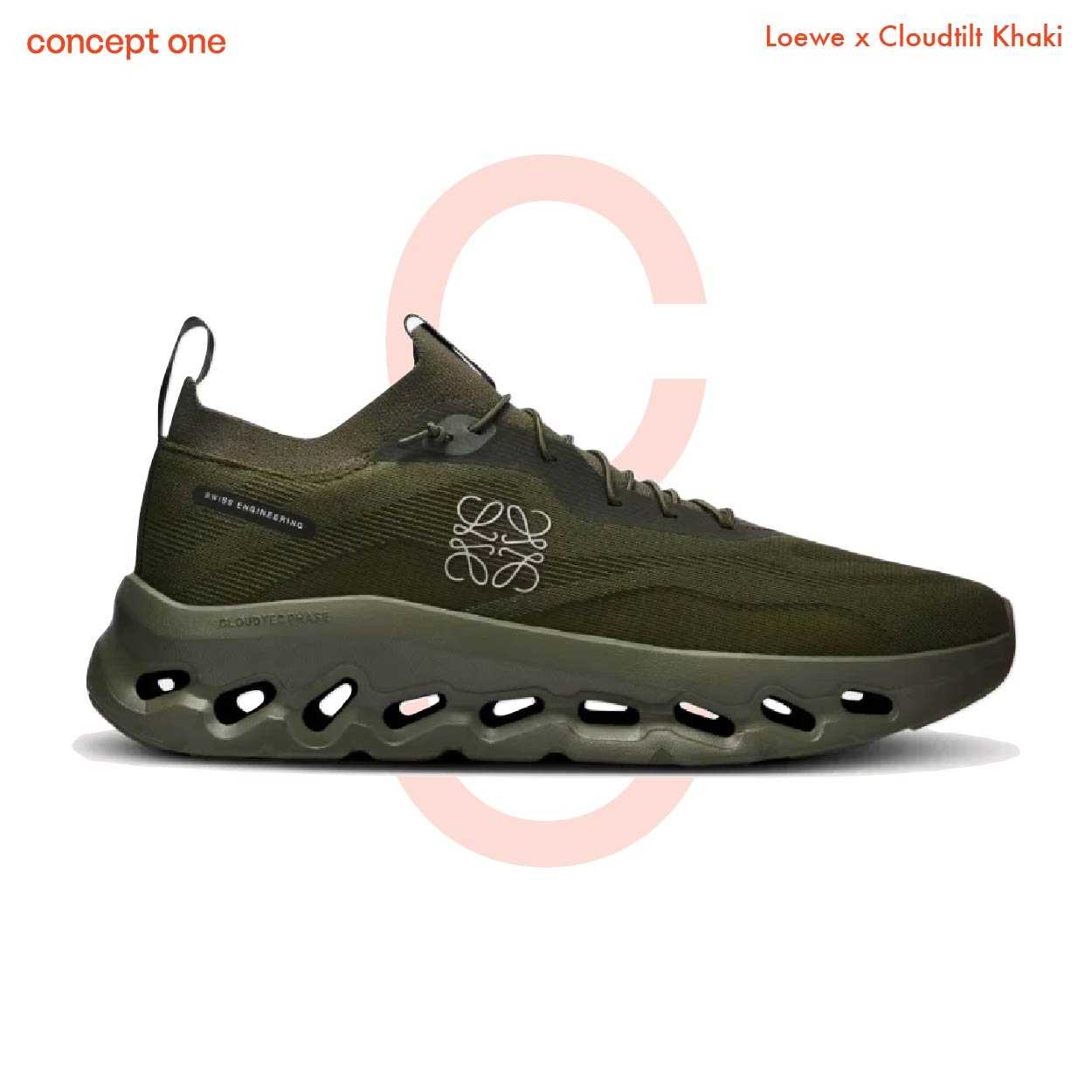 Loewe Cloudtilt Sneaker In Polyester Khaki Green (M)