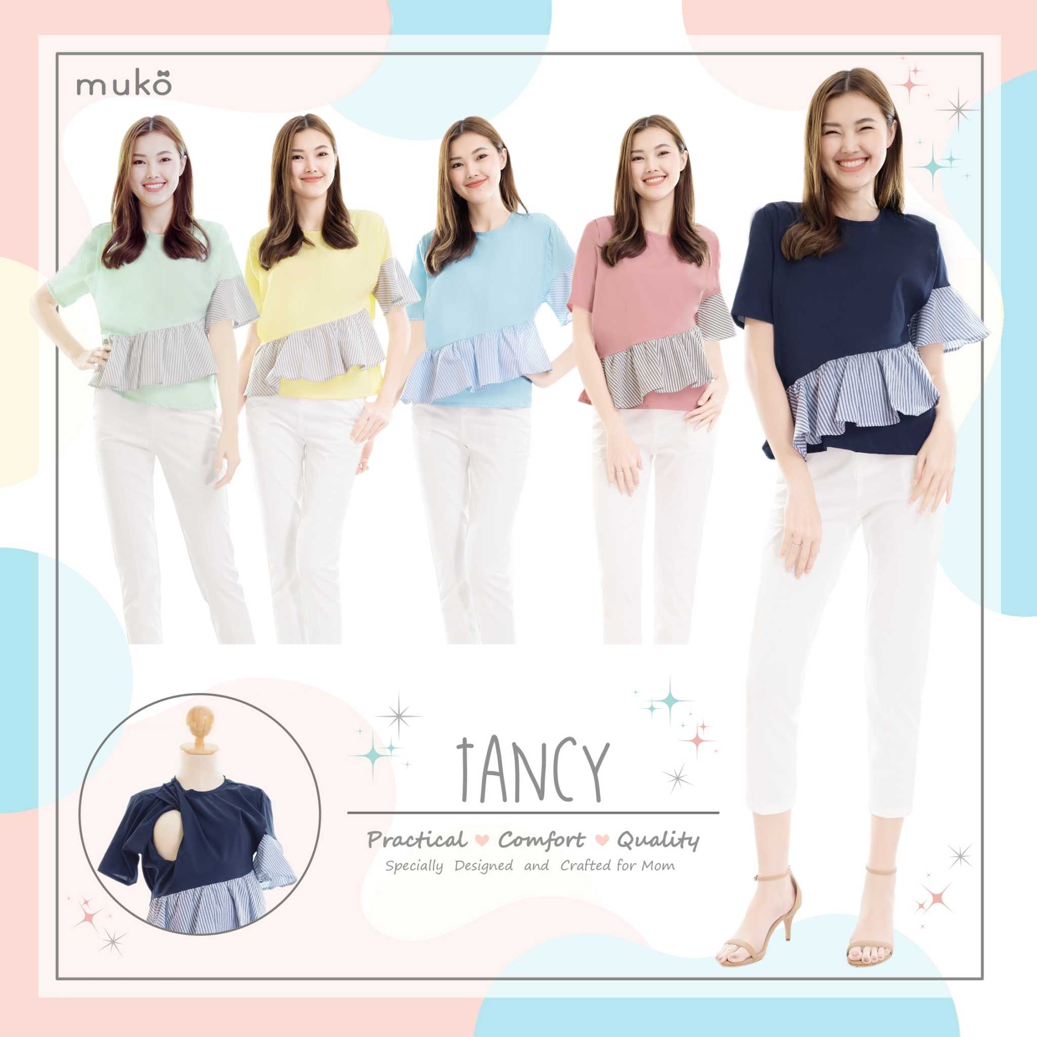 Muko Tancy เสื้อเปิดให้นม คลุมท้อง BSL18 (Tops)