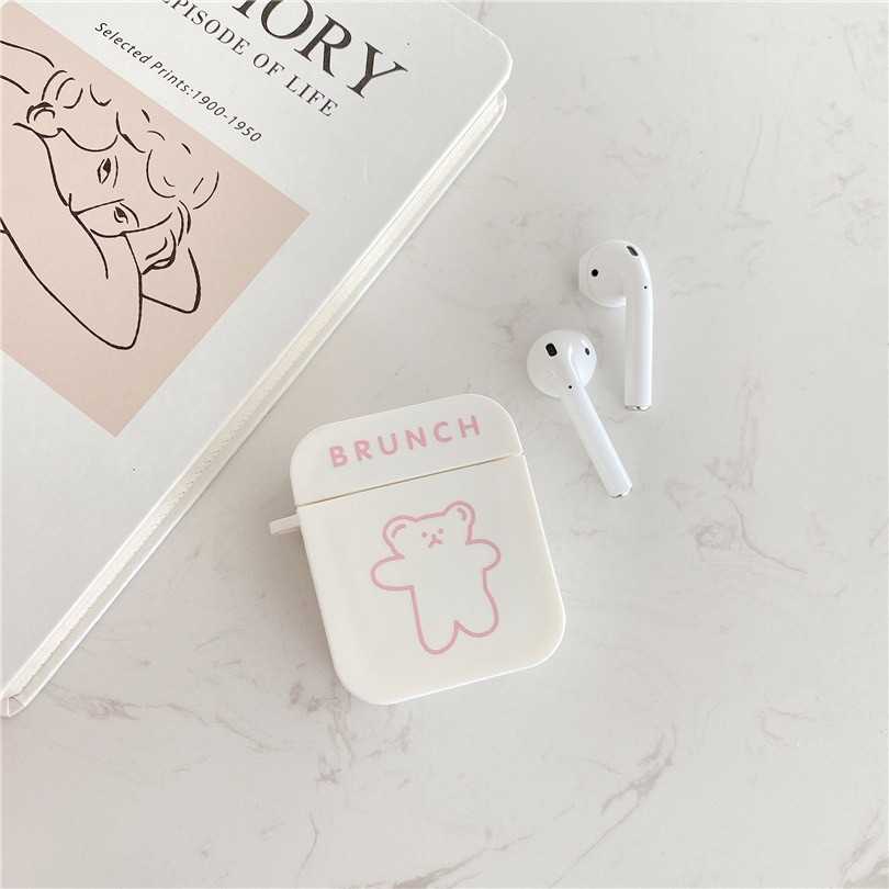 ♥ เคส Airpods : New brunch ลายหมีสีขาว ( พร้อมส่งเฉพาะรุ่น 1,2 )