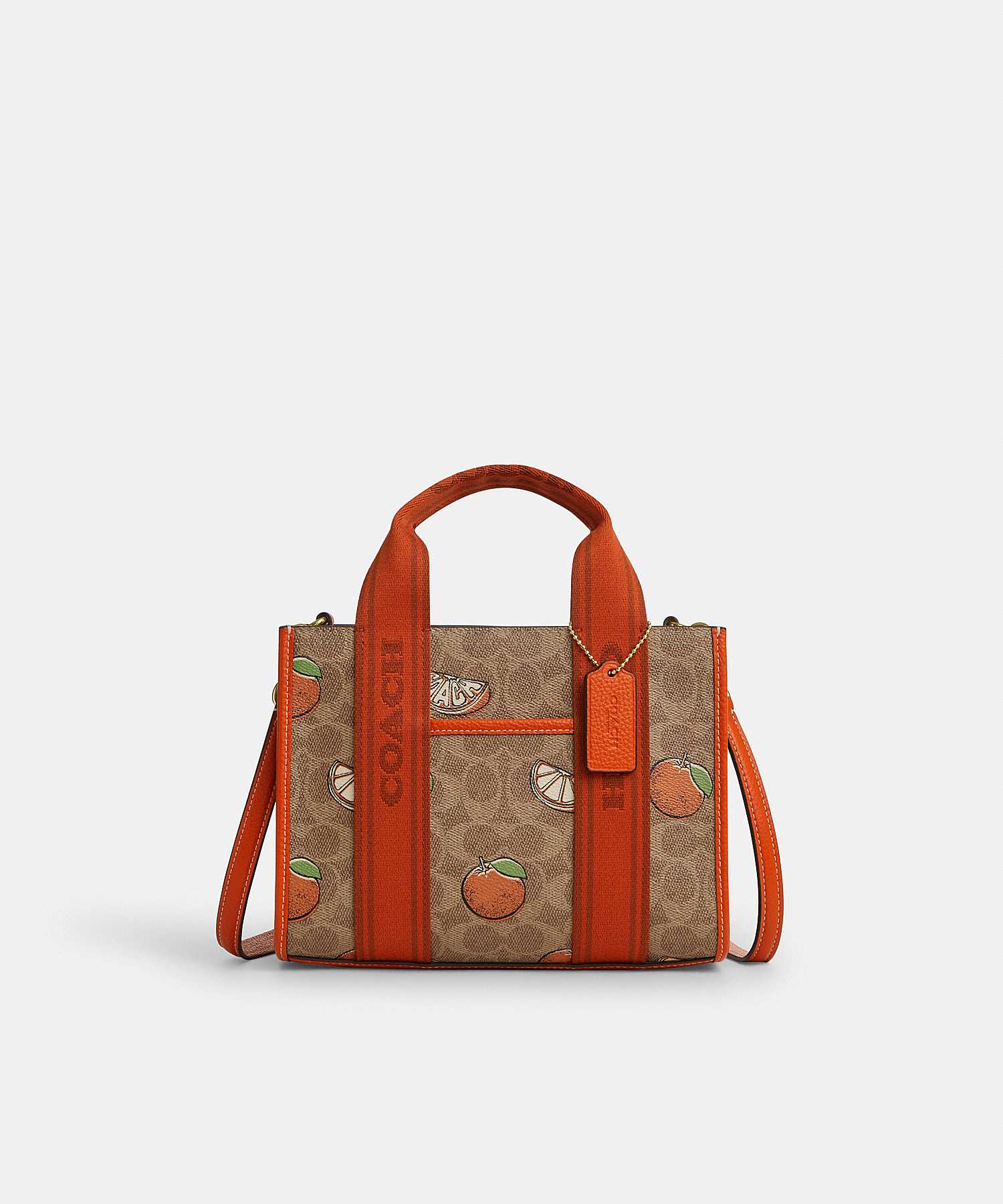 COACH SMITH TOTE BAG 24 IN SIGNATURE CANVAS WITH ORANGE PRINT CAR81 IMTAM