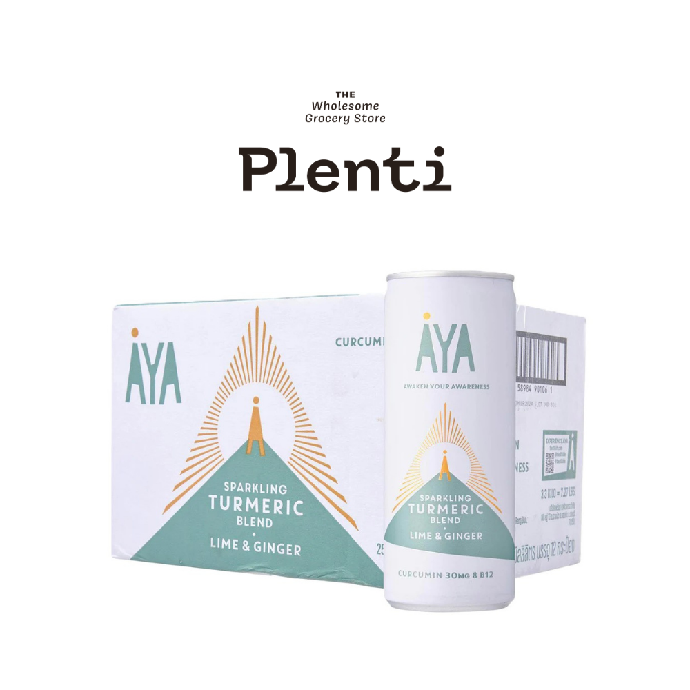 [Buy 12Can + Get 1 AYA Bag]   AYA Sparkling Turmeric Blend Lime & Ginger 250ML x 12Can