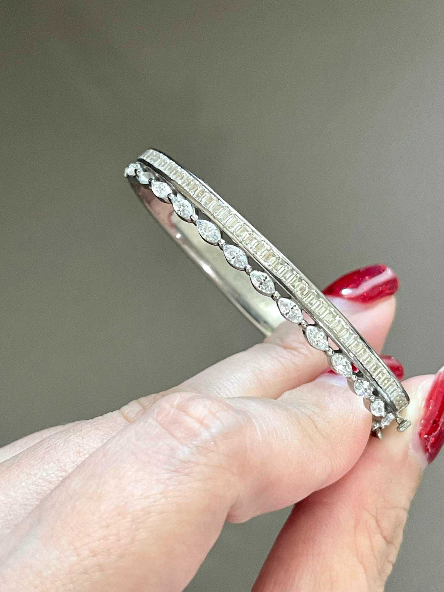 fancy mix baguttee straight bangle bracelet