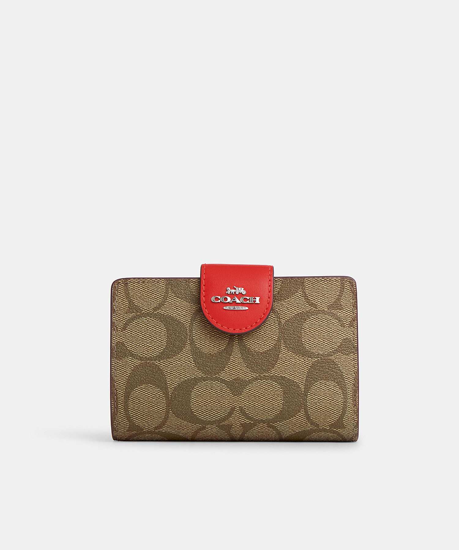 COACH MEDIUM CORNER ZIP WALLET IN SIGNATURE CANVAS C0082 SVUC3