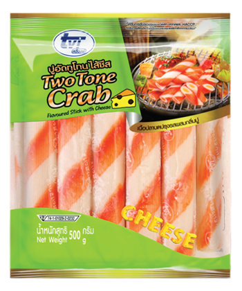 T ปูอัดทูโทนไส้ชีส 500g. x 20 pack ( ส่ง 20+ 61 บาท)