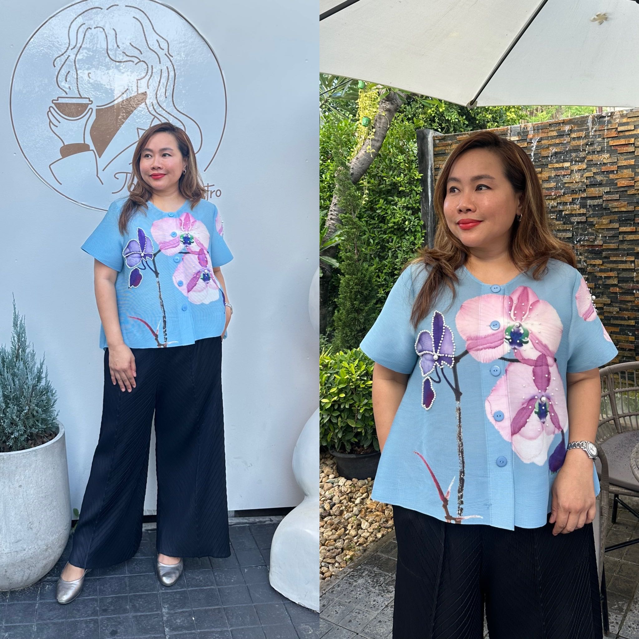 Pleatbynisa เสื้ออัดพลีท A741 เนื้อผ้าPolyester100%
