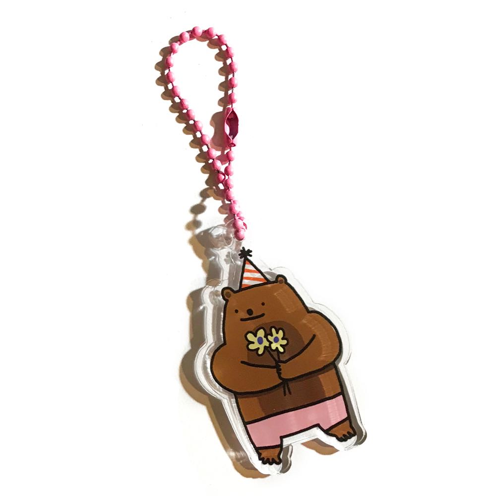keyring1 - bear and flower
