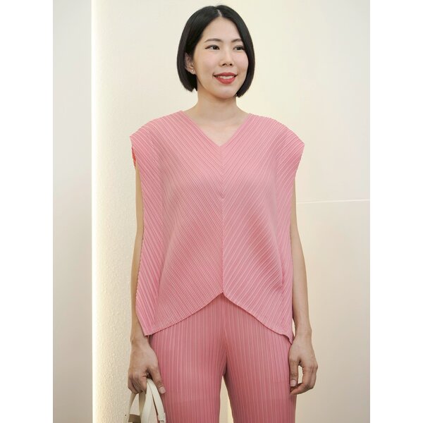 อก 40นิ้ว!! 2MUAY รุ่น GM15038 เสื้ออัดพลีท V NECK PLEATED TOP 11 สี FREE SIZE
