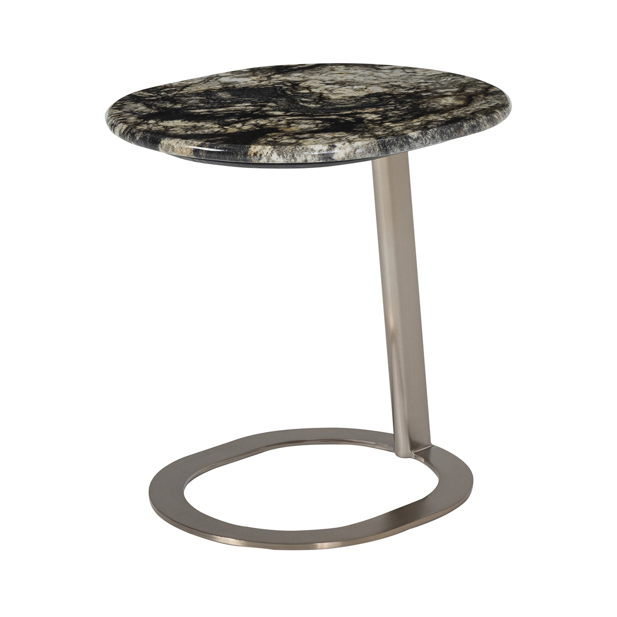 Modernform โต๊ะข้าง รุ่น ELBA ขาทองรมดำ TOP หินอ่อนขาวดำ ขนาด W45xD35xH45 cm