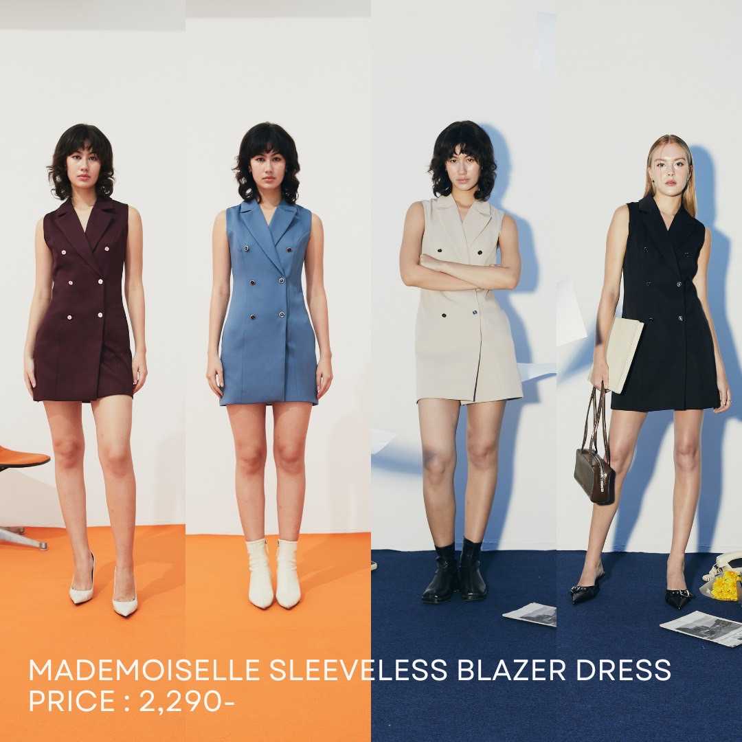 Mademoiselle Sleeveless Blazer Dress - เดรสสูทแขนกุด | TIANA BRAND