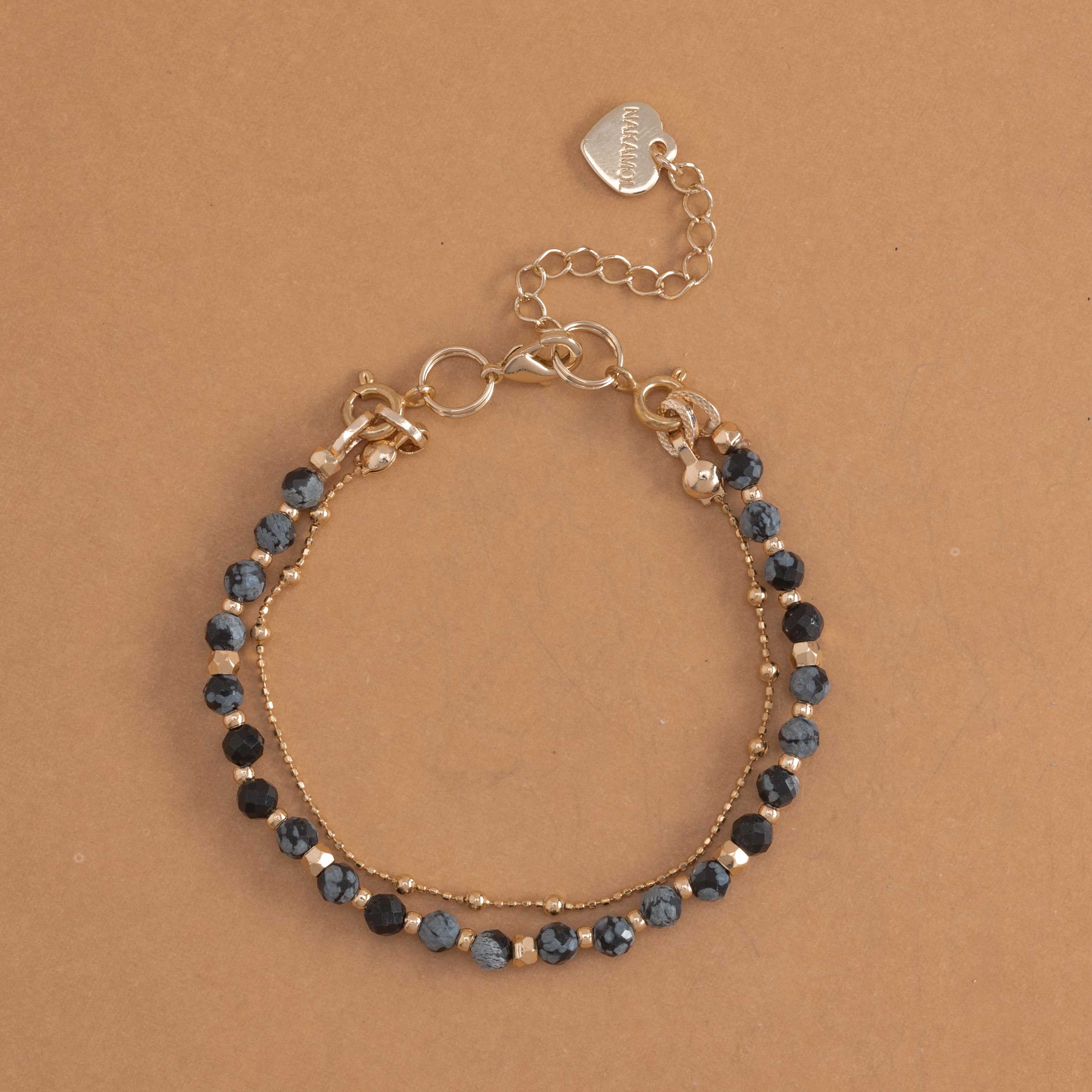 BLACK AGATE-LUCKY CHARM Bracelet 