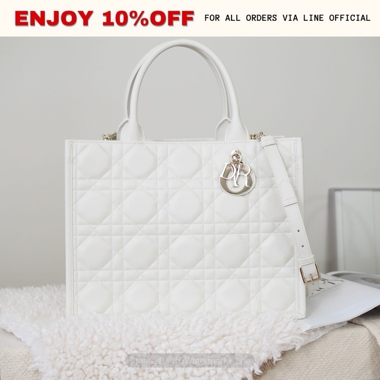 NEW! DIOR Medium Book Tote สี Latte Calfskin GHW | Bag