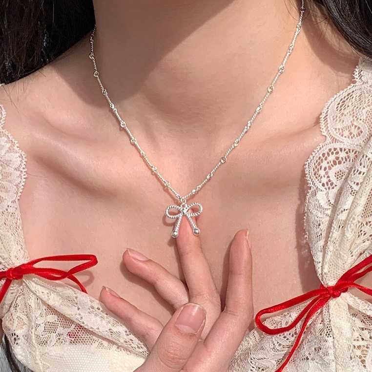 [PRE-ORDER] ⛓️🎀 〰️ สร้อยคอพร้อมกับจี้โบว์ น่ารักมาก | QG013