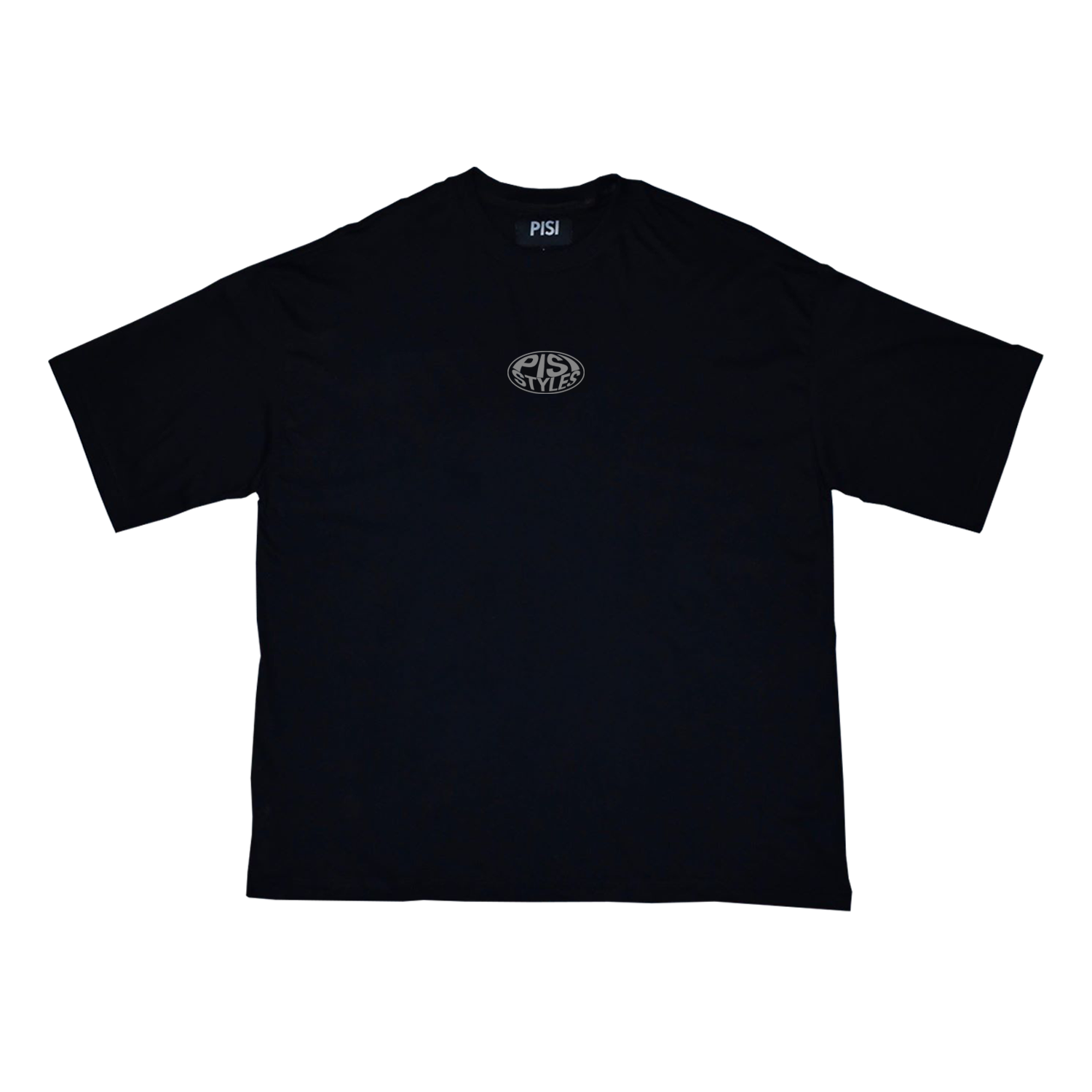 เสื้อ PISI Reflective ลายโลโก้ สกรีนสะท้อนแสงตาฉีก | Black