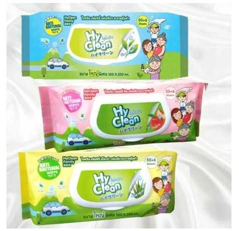 HYCLEAN ผ้าเปียก 50+6 แผ่น ขนาด 300 มม.x 200 มม.