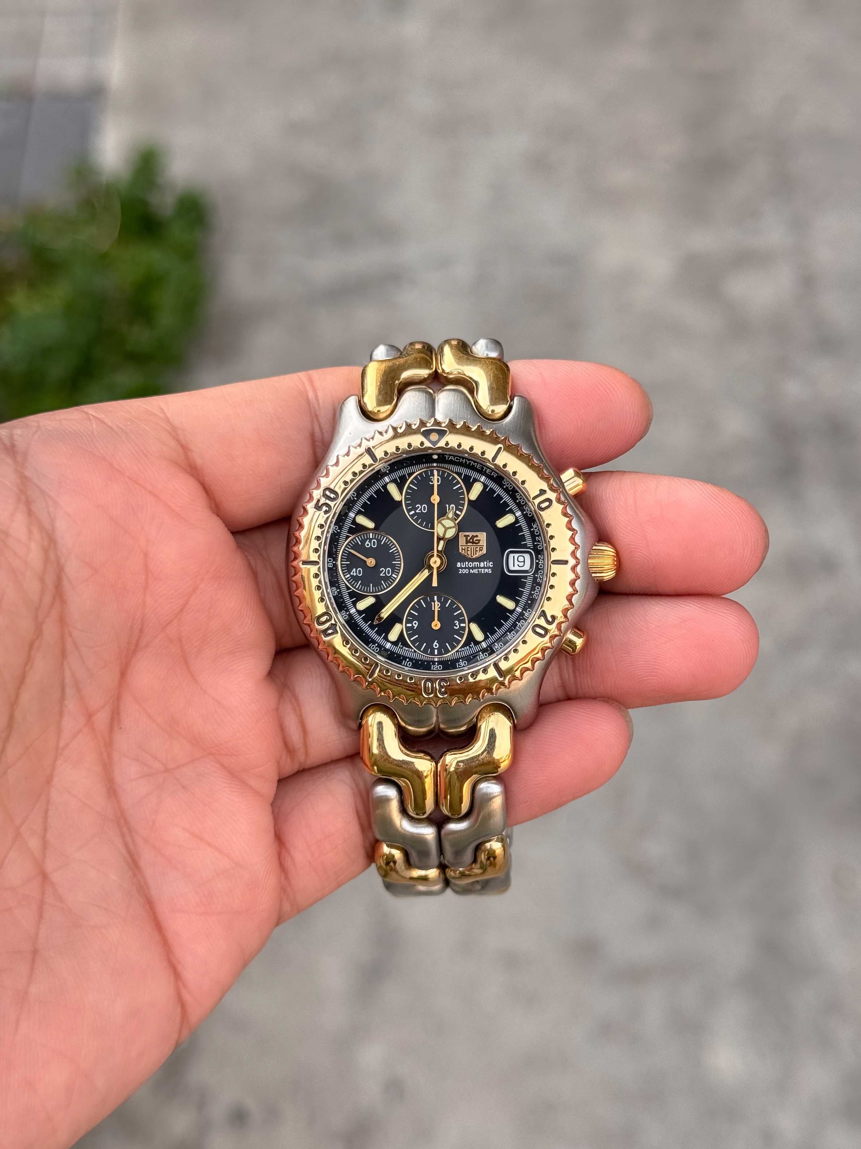 Tag Heuer ก้างปลา 2tone King Size Automatic Chronograph