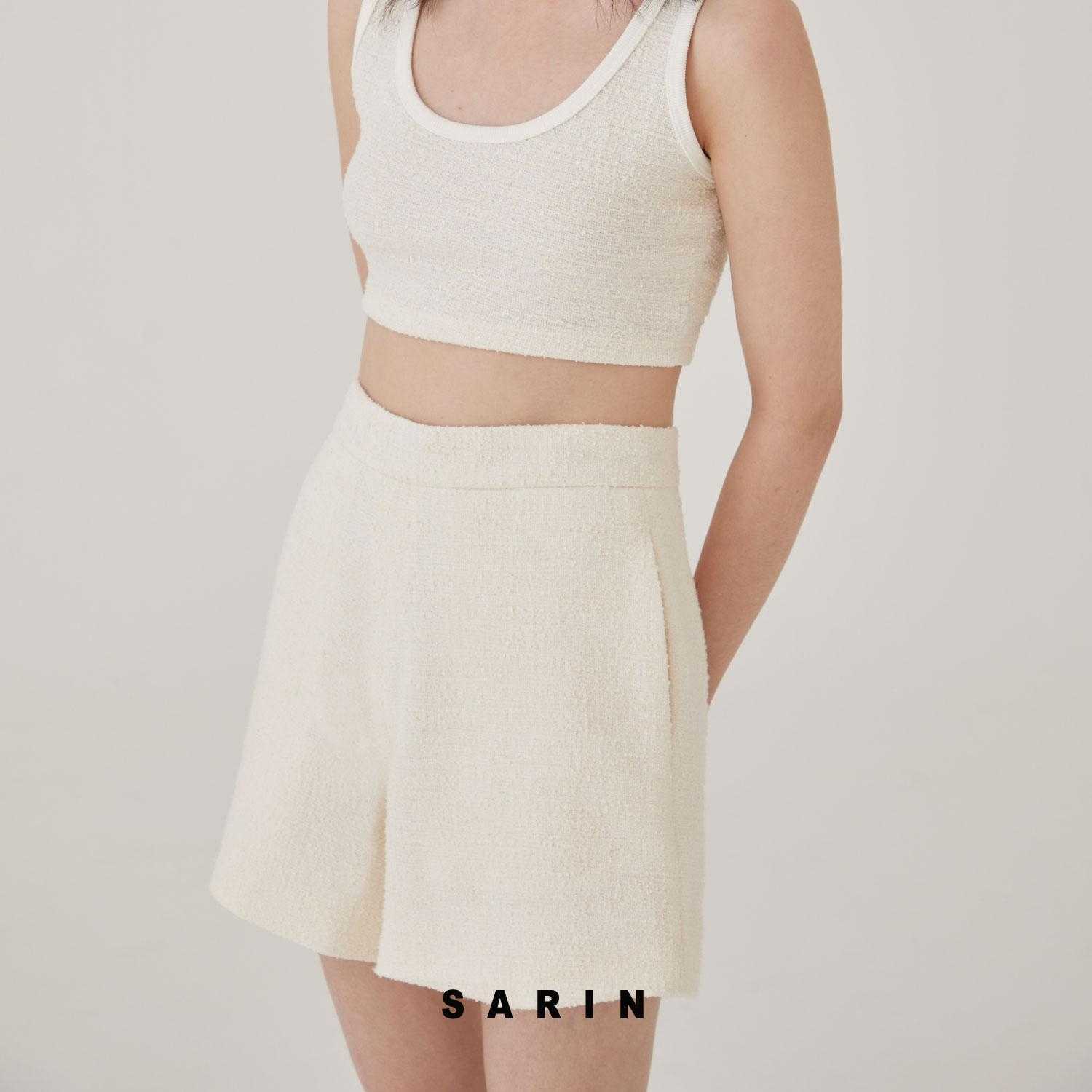 SARIN FLORAL tweed shorts
