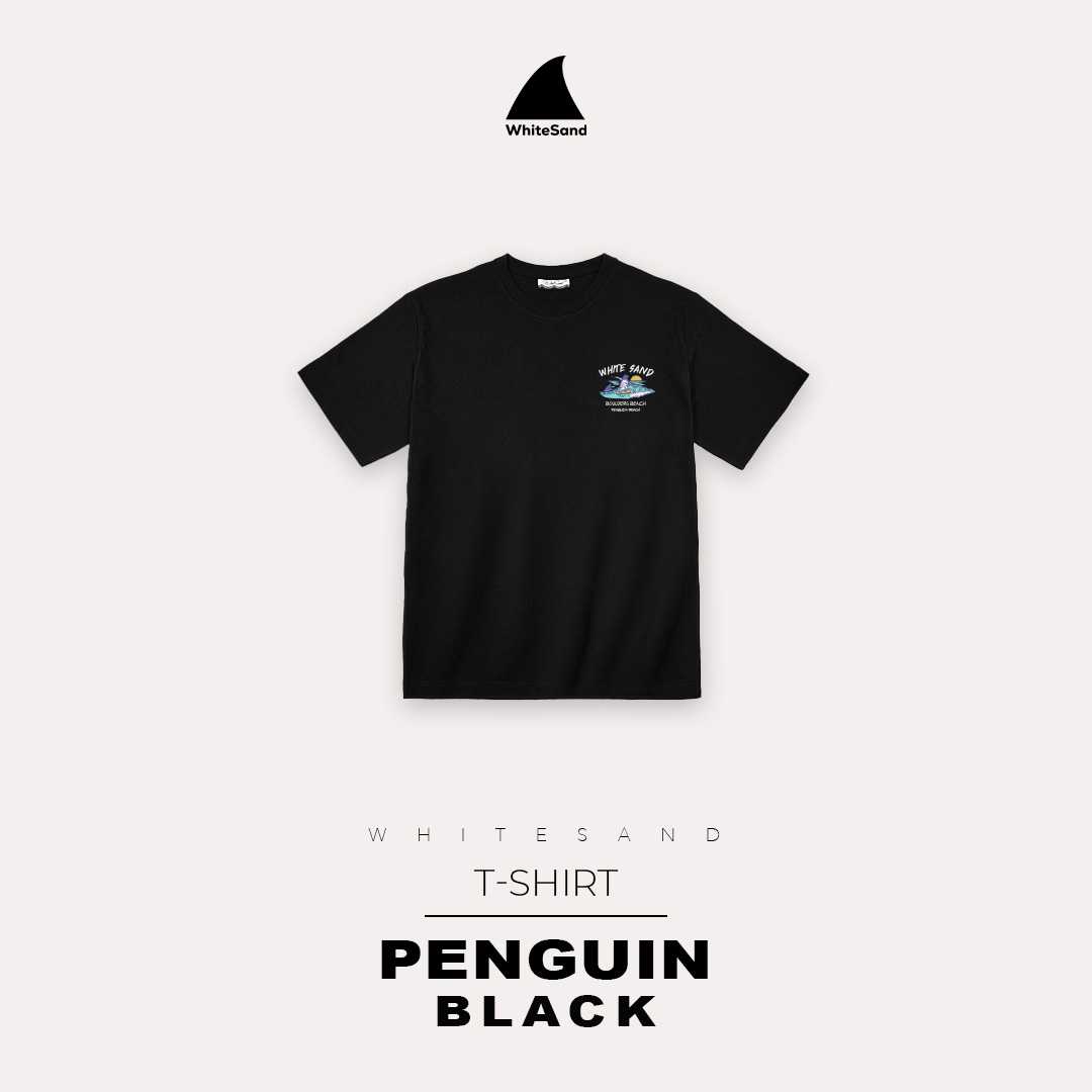 WhiteSand - T-Shirt เสื้อยืดแขนสั้น สกรีนลาย Penguin ผ้าคอตตอน 100%