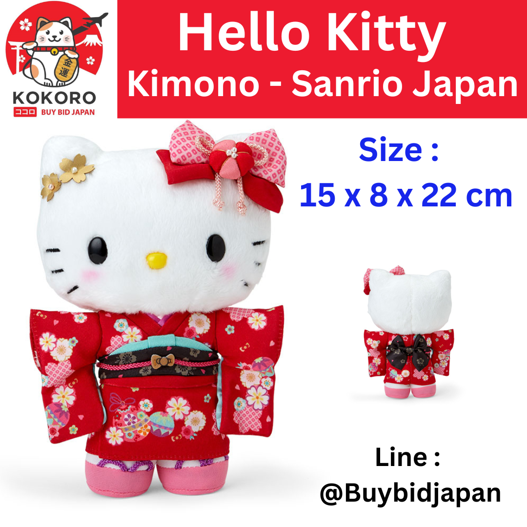 [PRE-ORDER] ตุ๊กตา คิตตี้ กิโมโน สีแดง Hello Kitty Red Kimono Size S นำเข้าจากญี่ปุ่น