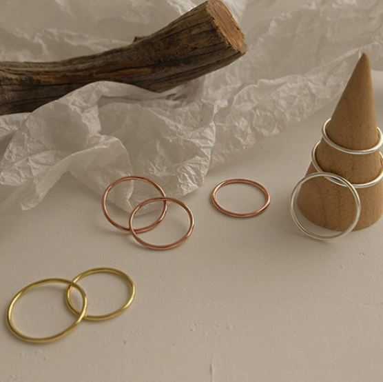 A.piece [all silver 925] แหวนเงินแท้ plain ring (121-128)