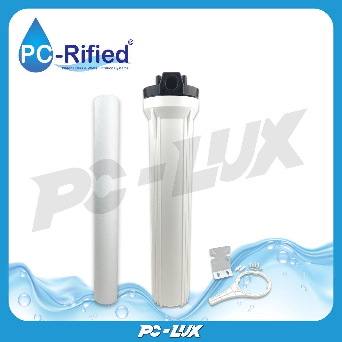 PC-Rified กระบอกกรองน้ำ PP สีขาว 20 นิ้ว เกลียว 3/4 นิ้ว