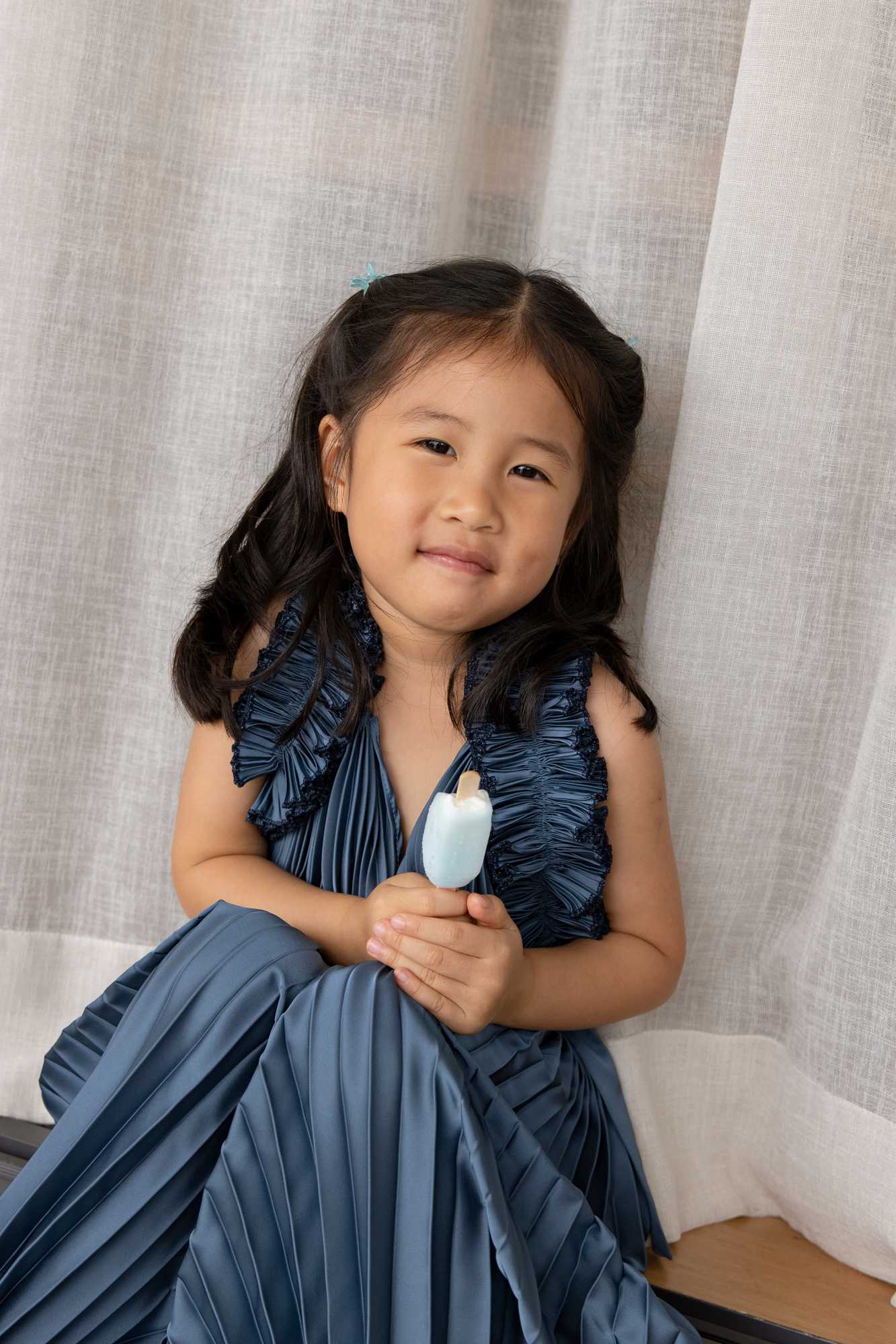 Baby Ruffle Dress - Washed Blue