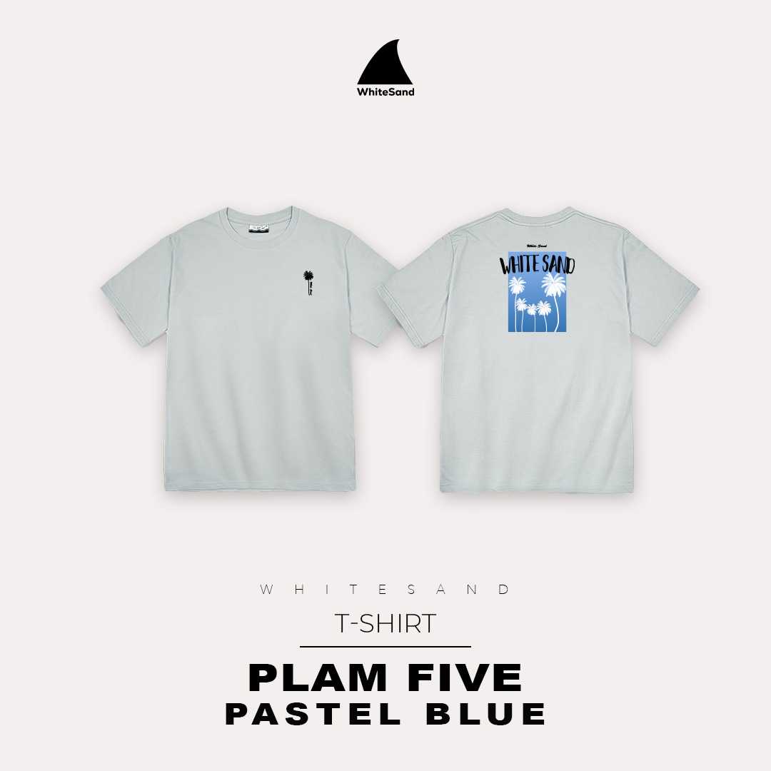 WhiteSand - T-Shirt เสื้อยืดแขนสั้น สกรีนลาย Palm five ผ้าคอตตอน 100%