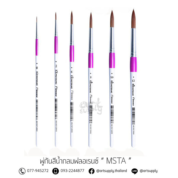 พู่กันสีน้ำกลมฟลอเรนซ์ Master Art เบอร์ 0-12