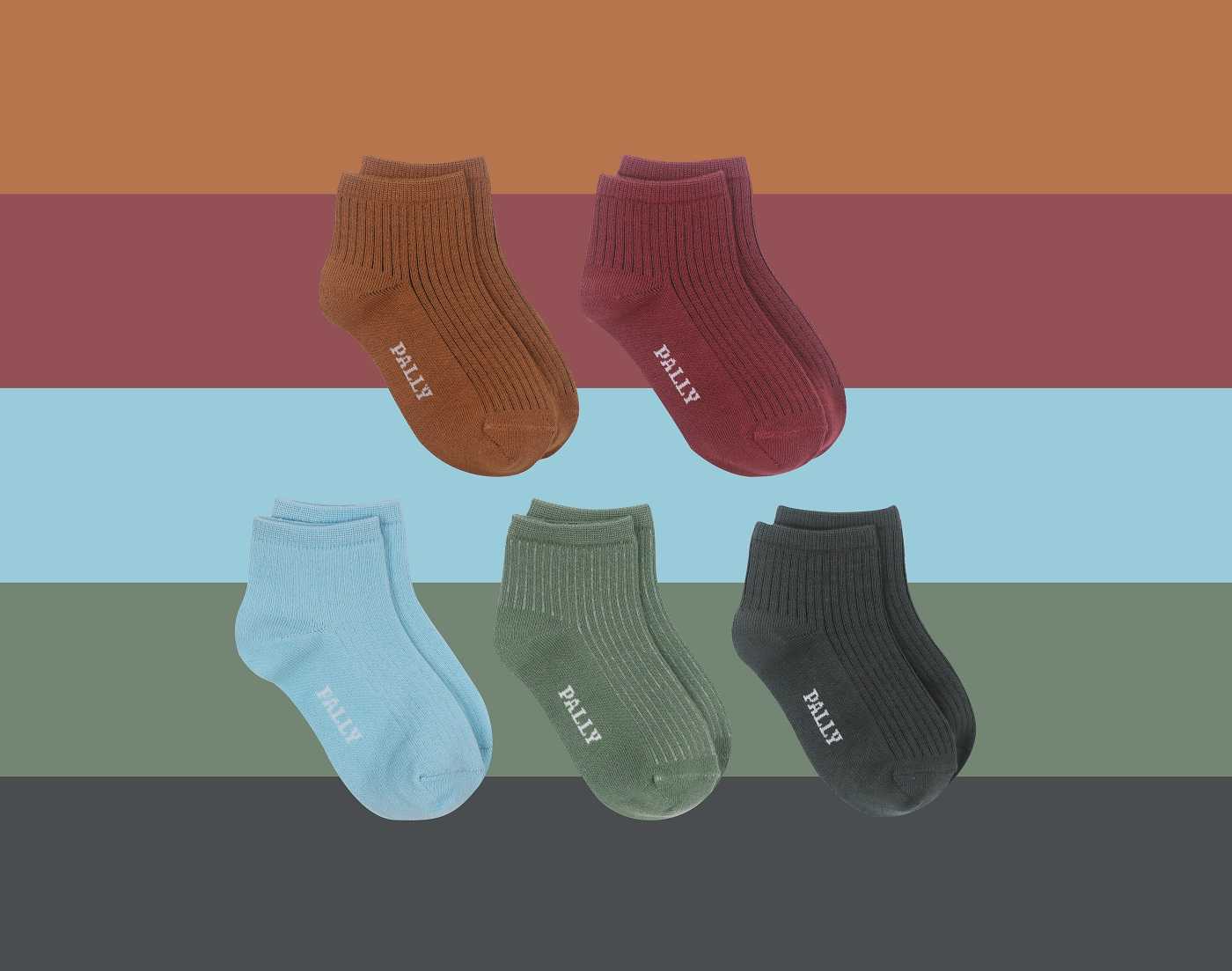 ถุงเท้าแฟชั่นด็ก Kids Collection - ลาย Color Rib