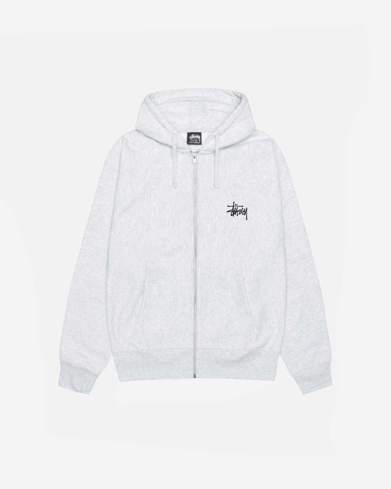 Stussy Basic Zip hoodie Grey