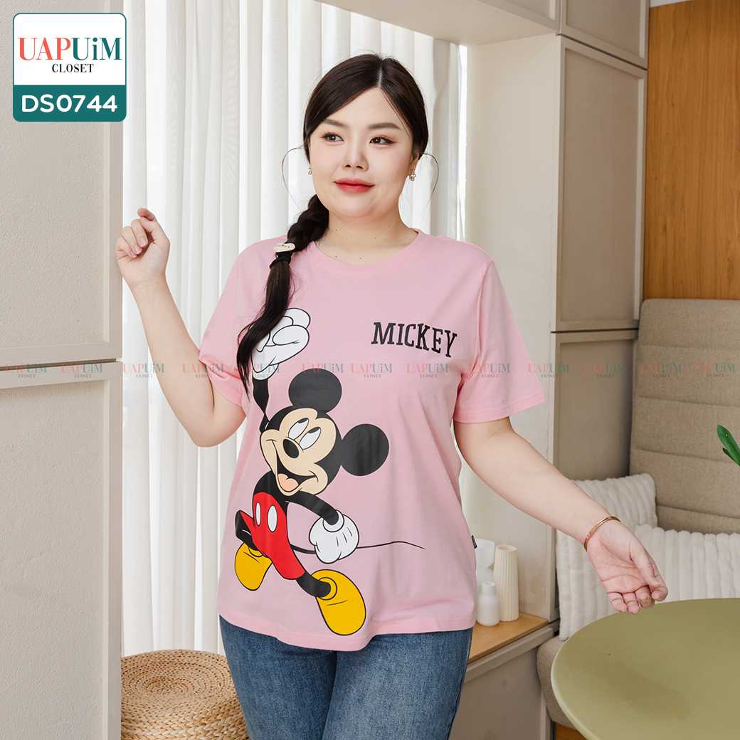 DS0744 เสื้อDisneyแท้ ยืดทรงโอเวอร์ไซส์ สกรีนลายมิกกี้เมาส์ สุดคิ้วท์ เนื้อผ้ามีความยืดหยุ่น