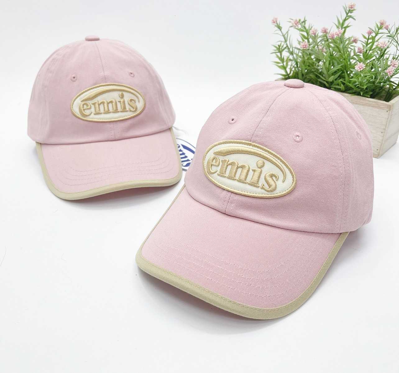 EMIS Beige Trimming Ball Cap (pink)