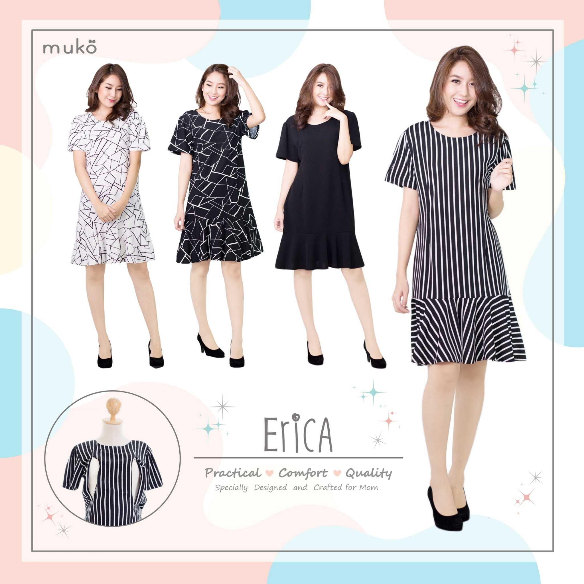 Muko Erica เดรสเปิดให้นม คุลมท้อง DZ29 (Dresses)