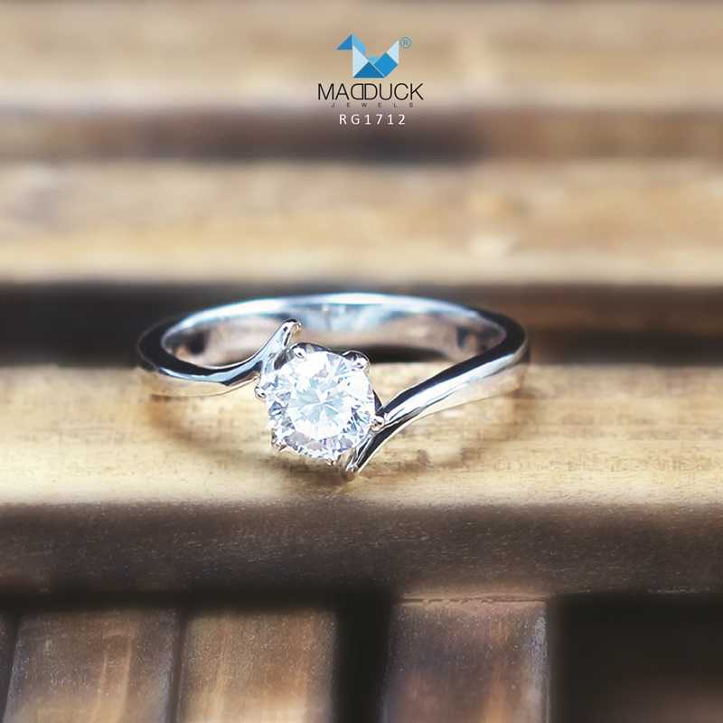Madduckjewels RG1712  แหวนเงินแท้ เพชร CZ ชุบโรเดียม