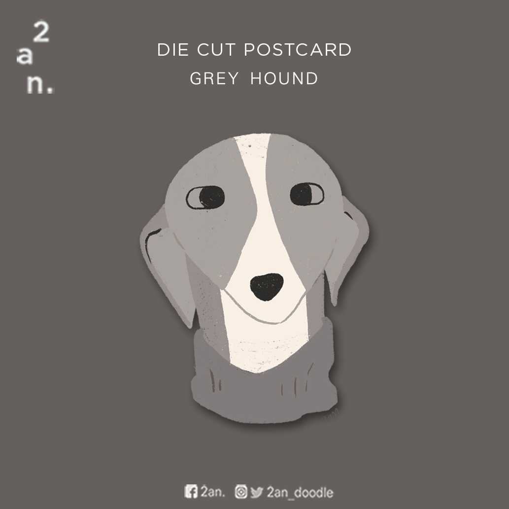 Postcard Die cut - Greyhound
