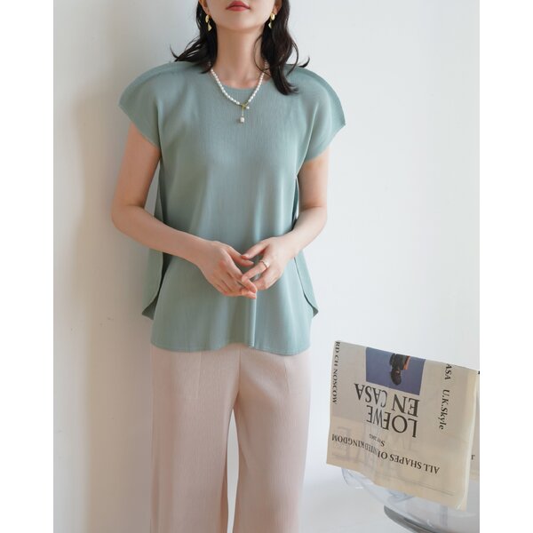 ปรับราคาลง!! 2MUAY รุ่น GJO1402 เสื้อพลีทคุณภาพ CAP SLEEVE PLEATED TOP 10 สี FREE SIZE