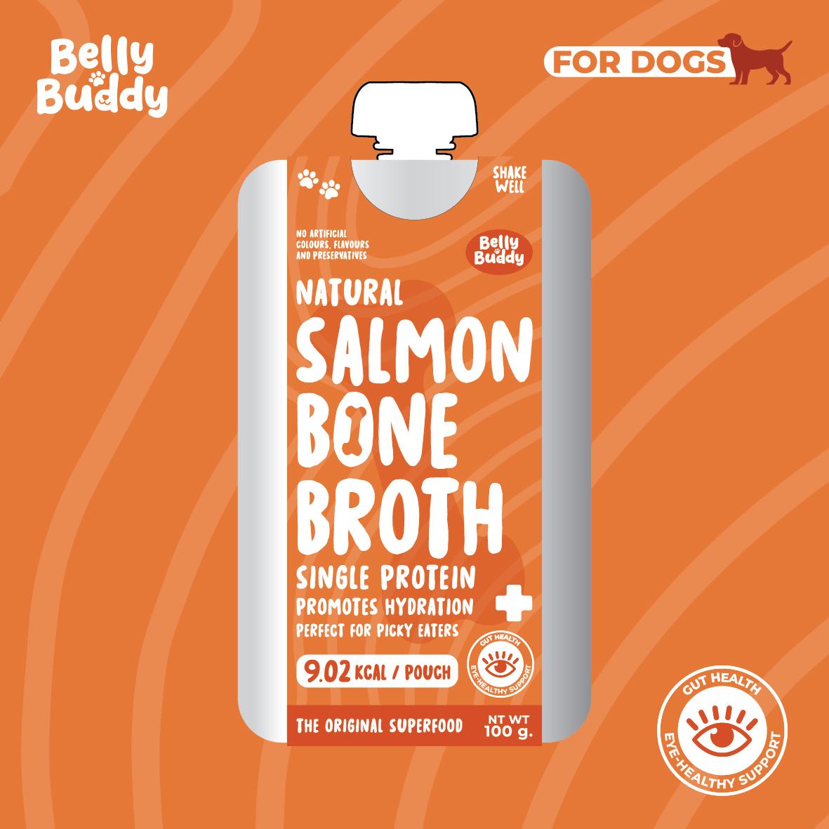 Belly Buddy ซุปแซลมอน Salmon Bone Broth ขนาด100ml สำหรับสุนัข For Dogs