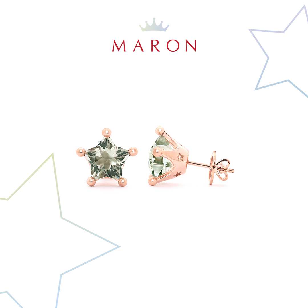 Mythical Stars Earring with Green Amethyst