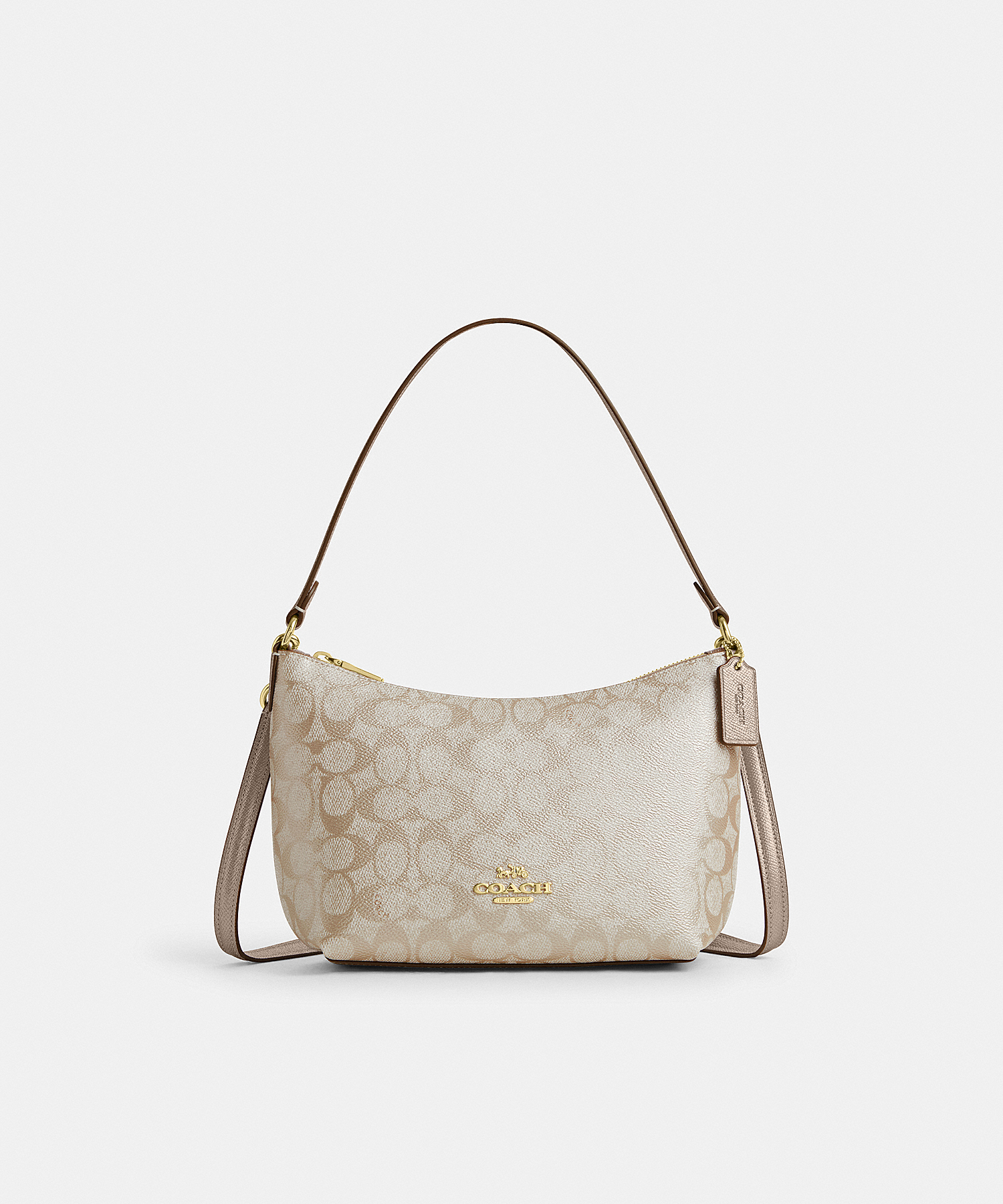 COACH ZIP TOP SHOULDER BAG IN SIGNATURE CANVAS CW391 IMXB8