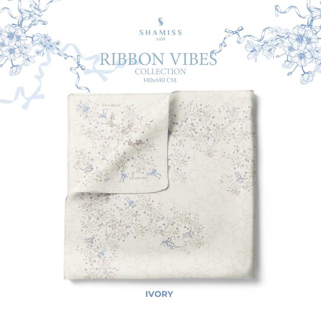 ฮิญาบ Ribbon Vibes Collection ขนาด 140x140 cm.