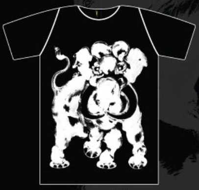 เสื้อยืดพิมพ์ลายช้าง (เสื้อสีดำ)