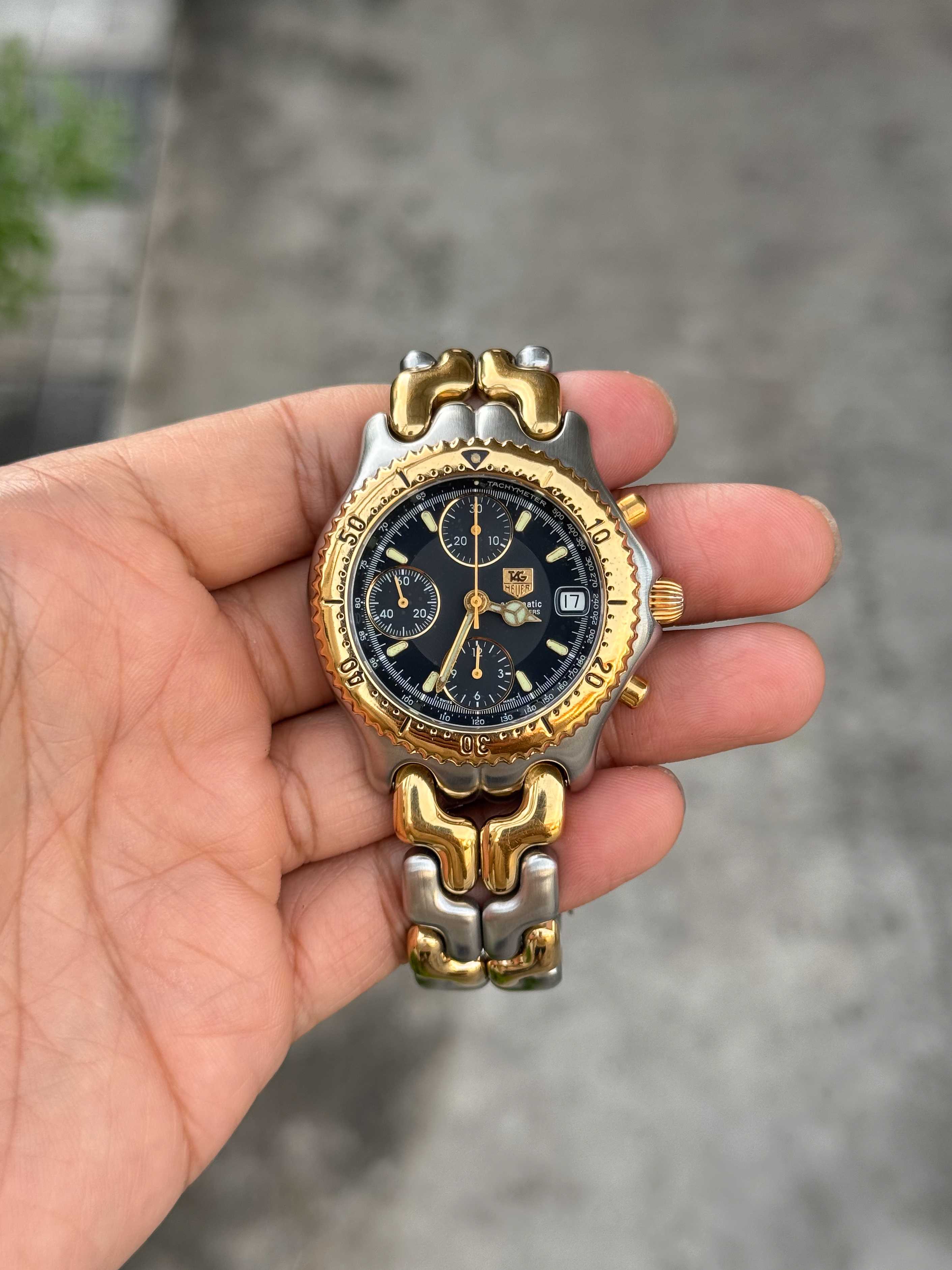 Tag Heuer ก้างปลา 2tone King Size Automatic Chronograph