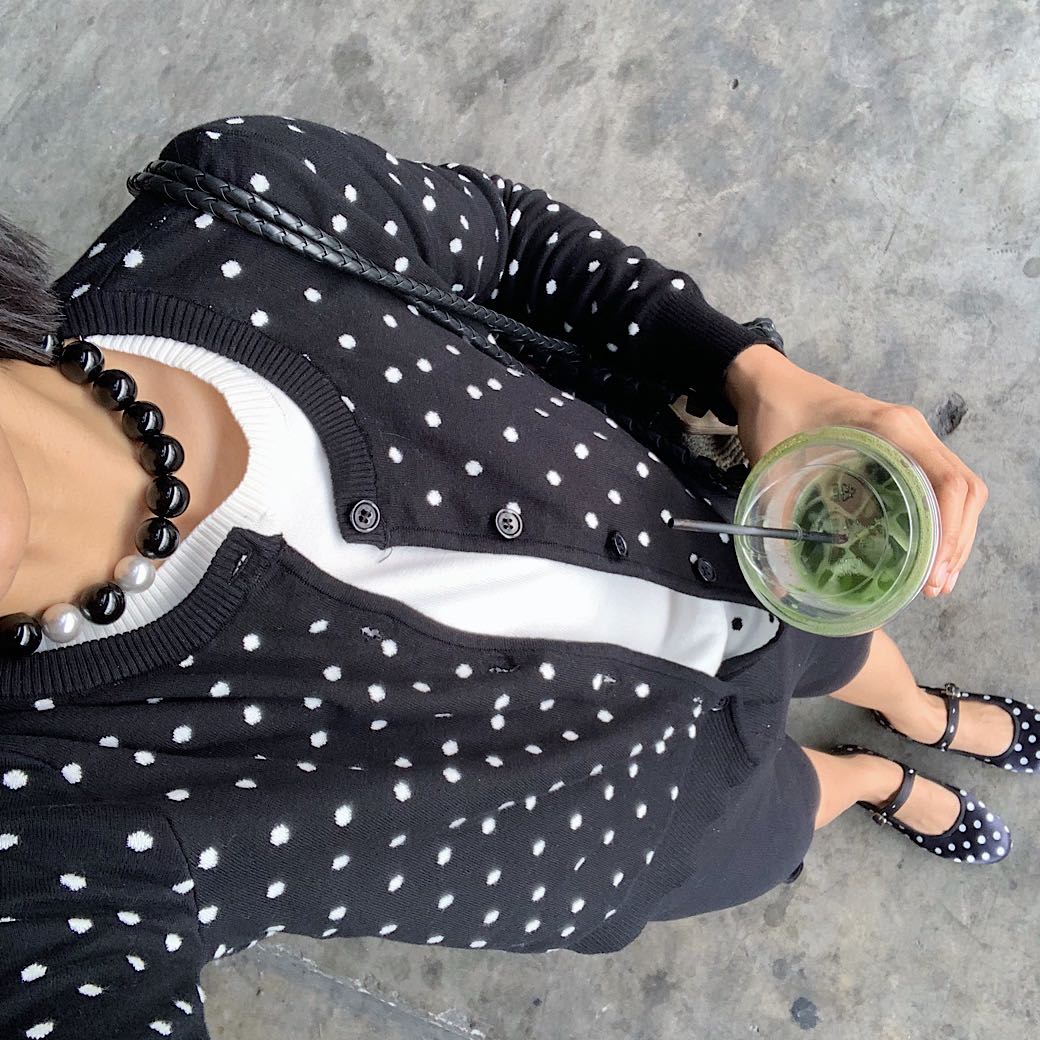 Polkadot layered cardigan