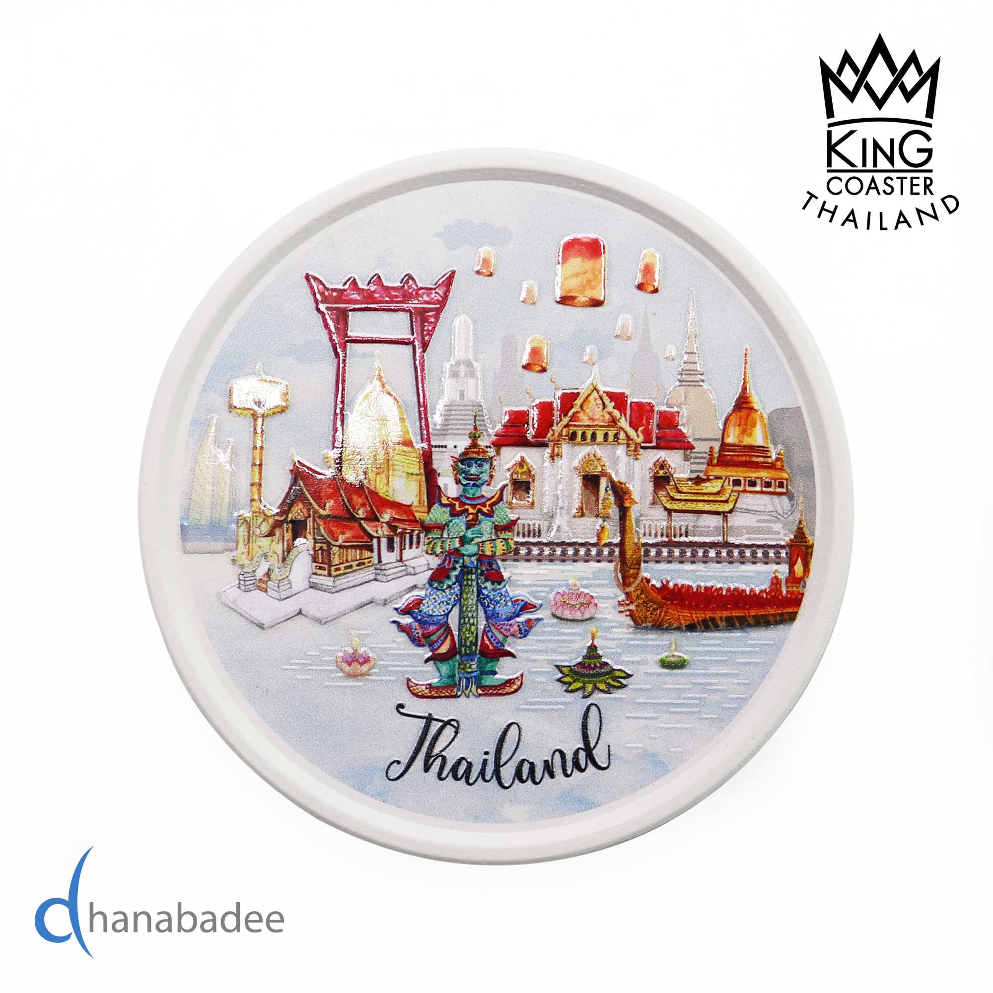 จานรองแก้ว R10064  ทรงกลมมีขอบ -THAI CULTURE