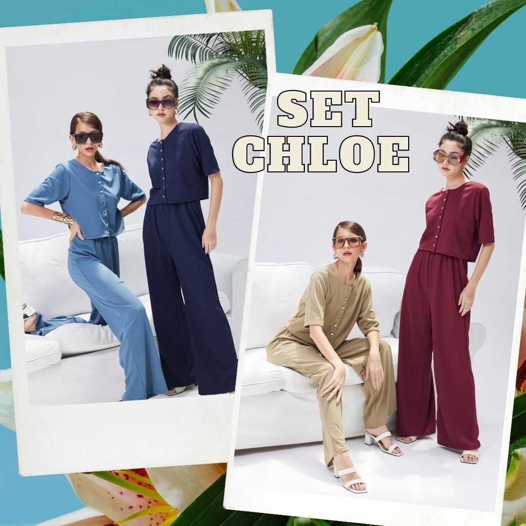 Chloe Pants Set ชุดเซ็ทเสื้อ&กางเกงสีพื้น