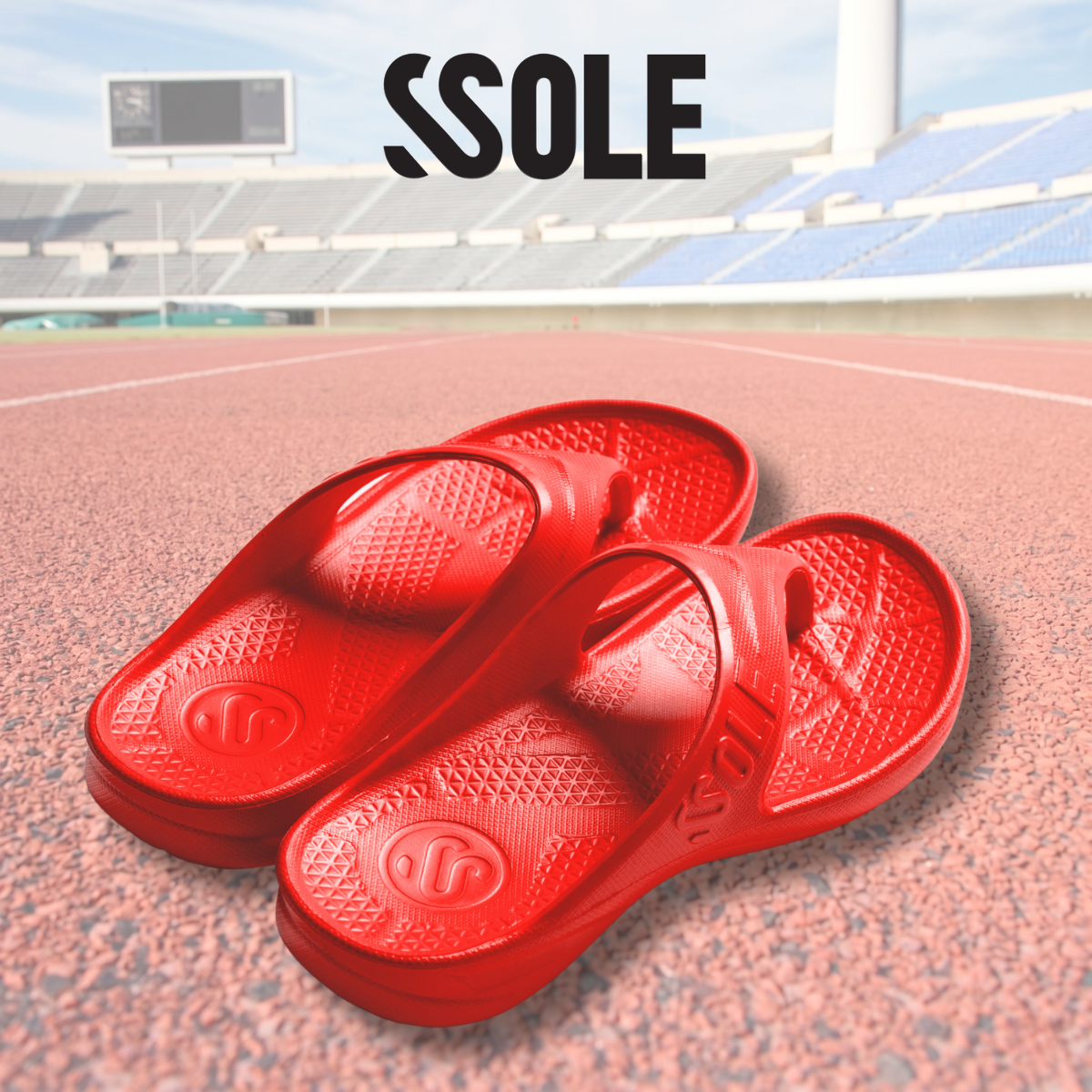 SSOLE Sandals- รองเท้าแตะใส่วิ่ง สี Scarlet Red