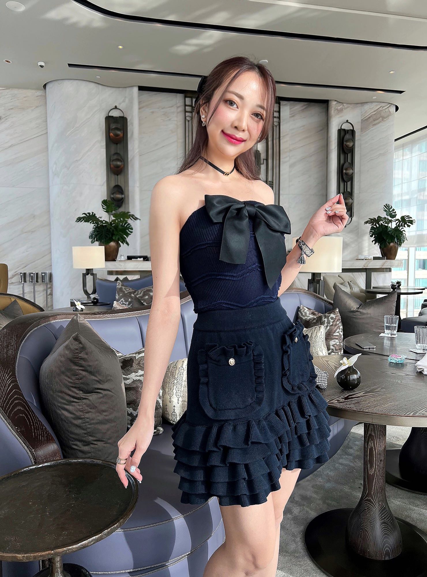 (สีกรม Navy Blue Set)Paradise Weekend Set(Top&Skirt)