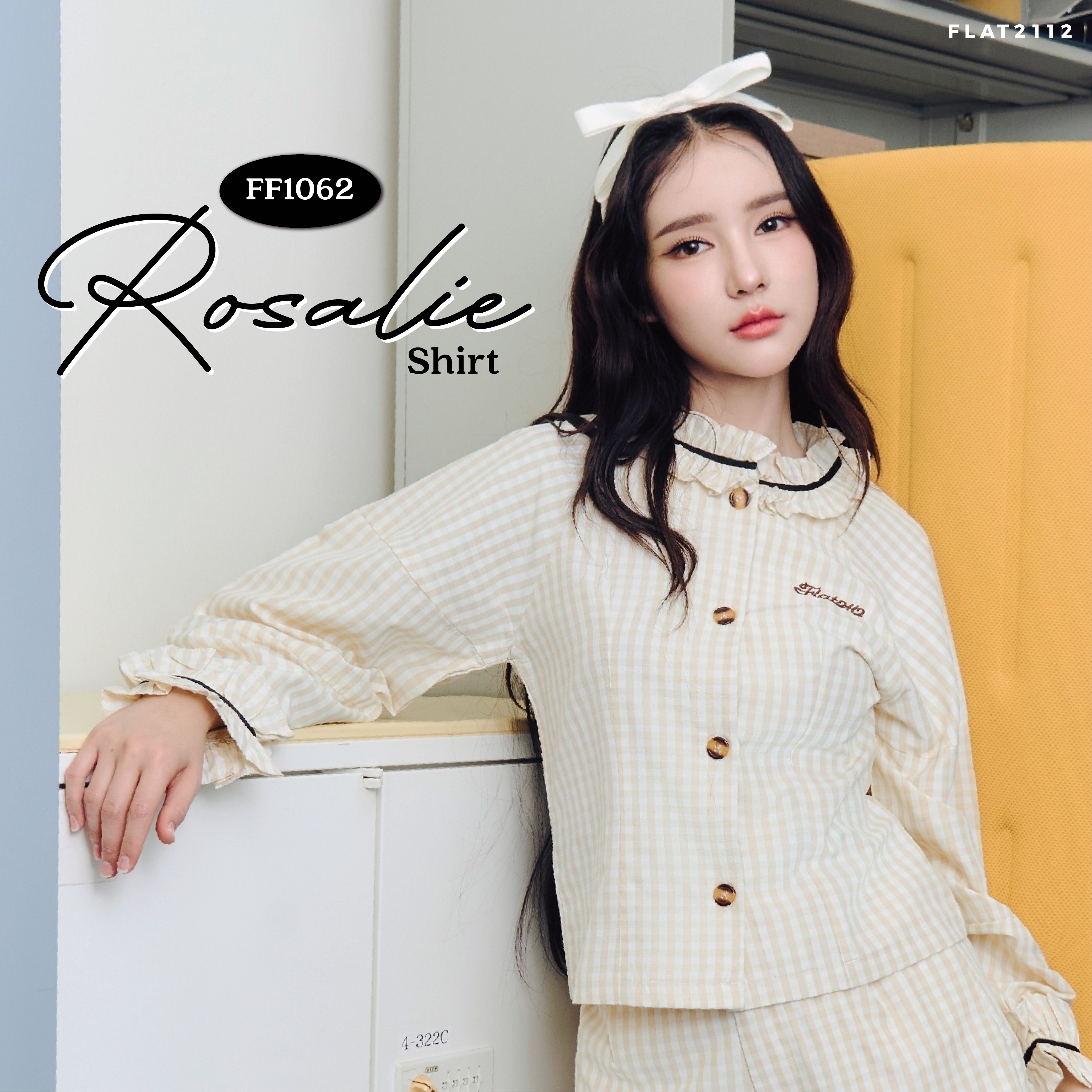 FLAT2112 FF1062 : ROSALIE SHIRT เสื้อครอป เสื้อครอปแขนยาว แฟชั่นผู้หญิง