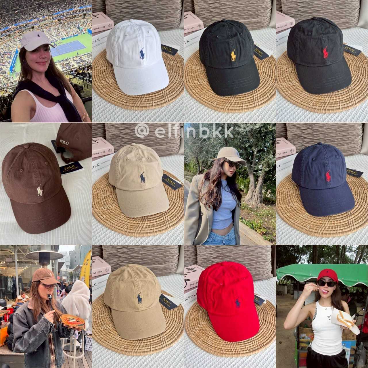 ขายดี⭐ Polo Ralph Lauren Cap หมวกแก๊ปโปโล สีขาว สีเบจ สีดำ สีแดง สีกรม สีน้ำตาล สีขาว