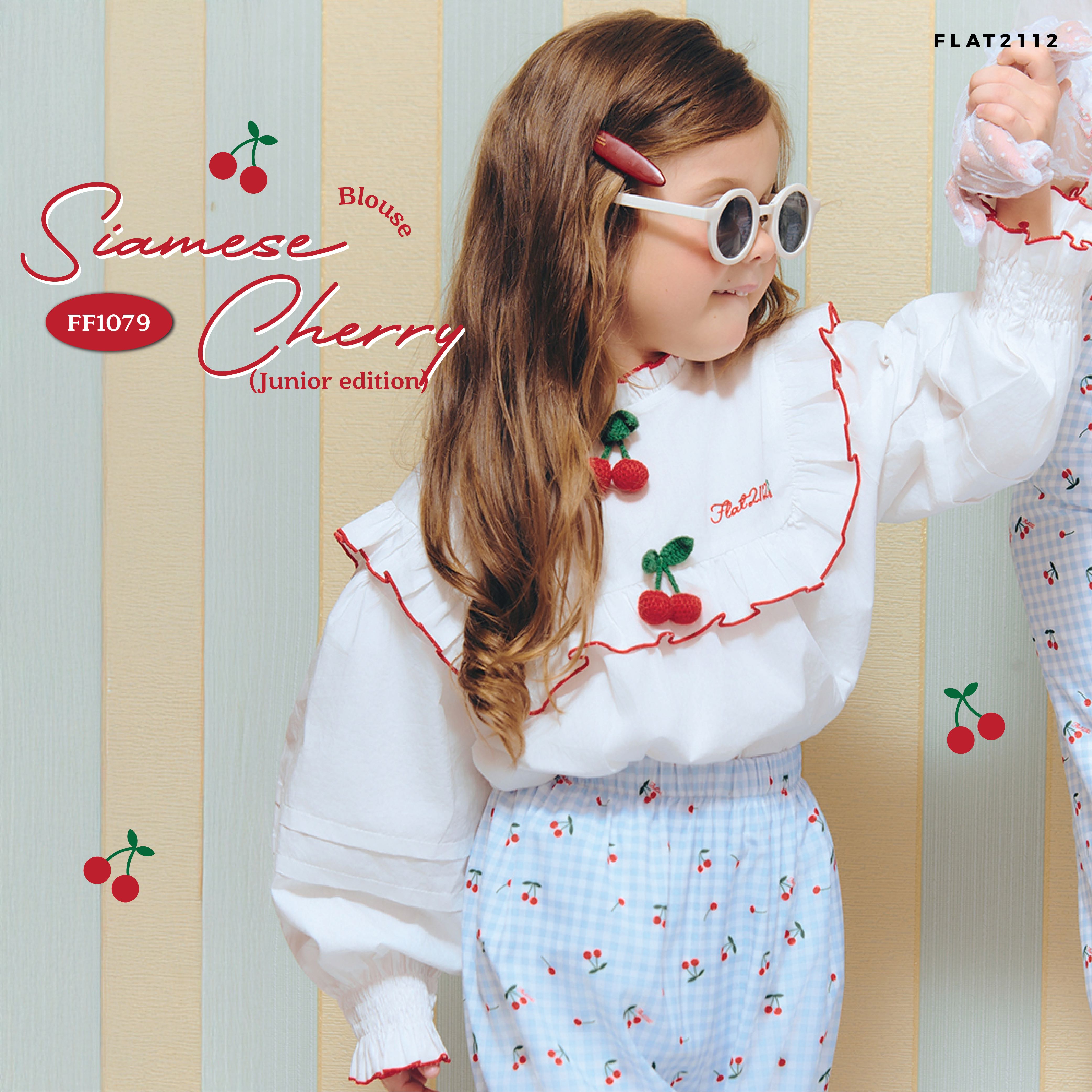 FLAT2112 FF1079 : SIAMESE CHERRY BLOUSE (JUNIOR EDITION) เสื้อแขนยาว เสื้อสงกรานต์ผู้หญิง  ชุดเด็ก