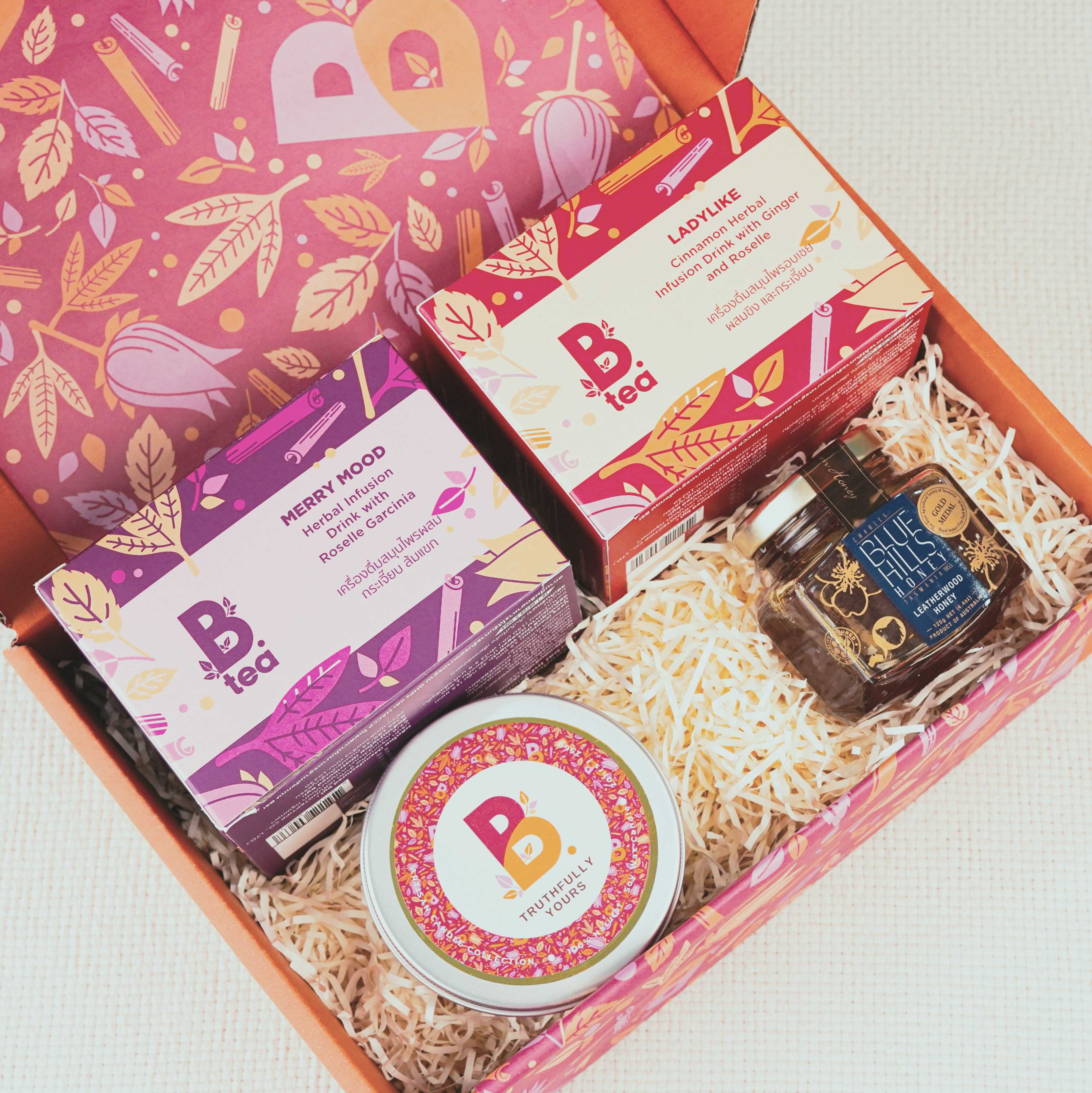 (Gift Box) Hamper Set : L (B.tea | Candle | Honey)